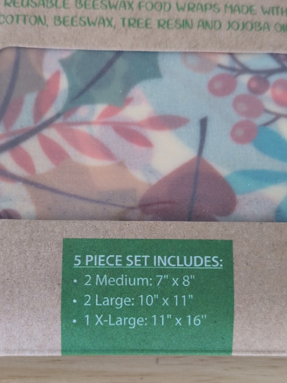 Ecolution Reusable Beeswax Wraps 5 pc Set - Picture 3 of 6